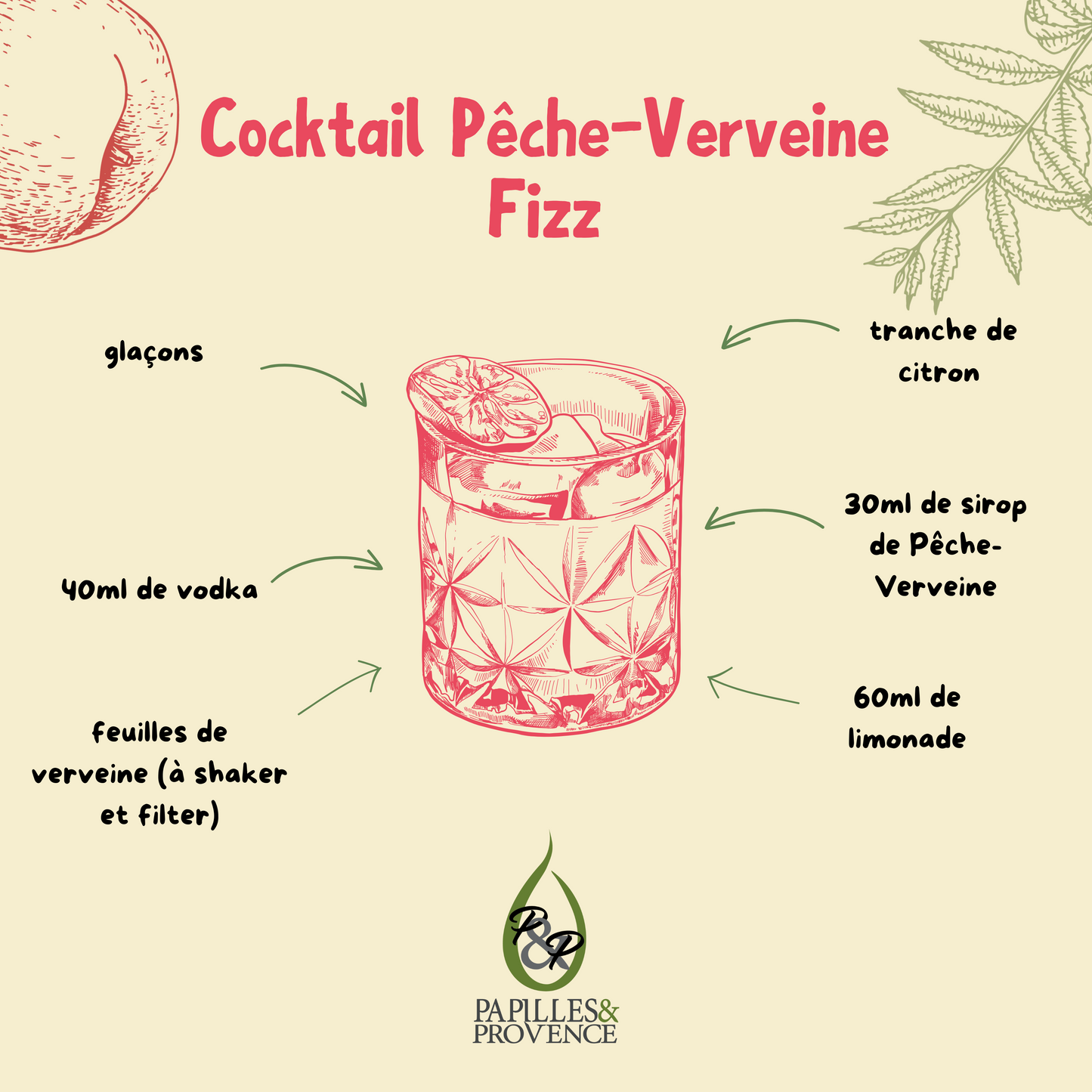 Sirop de Pêche Verveine